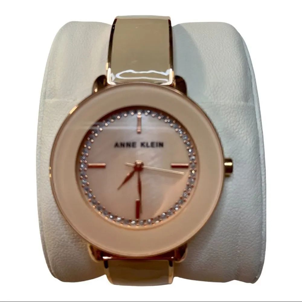 Anne Klein Ladies Watch in neutral shade of Tan & Rose Gold. Very Pretty.